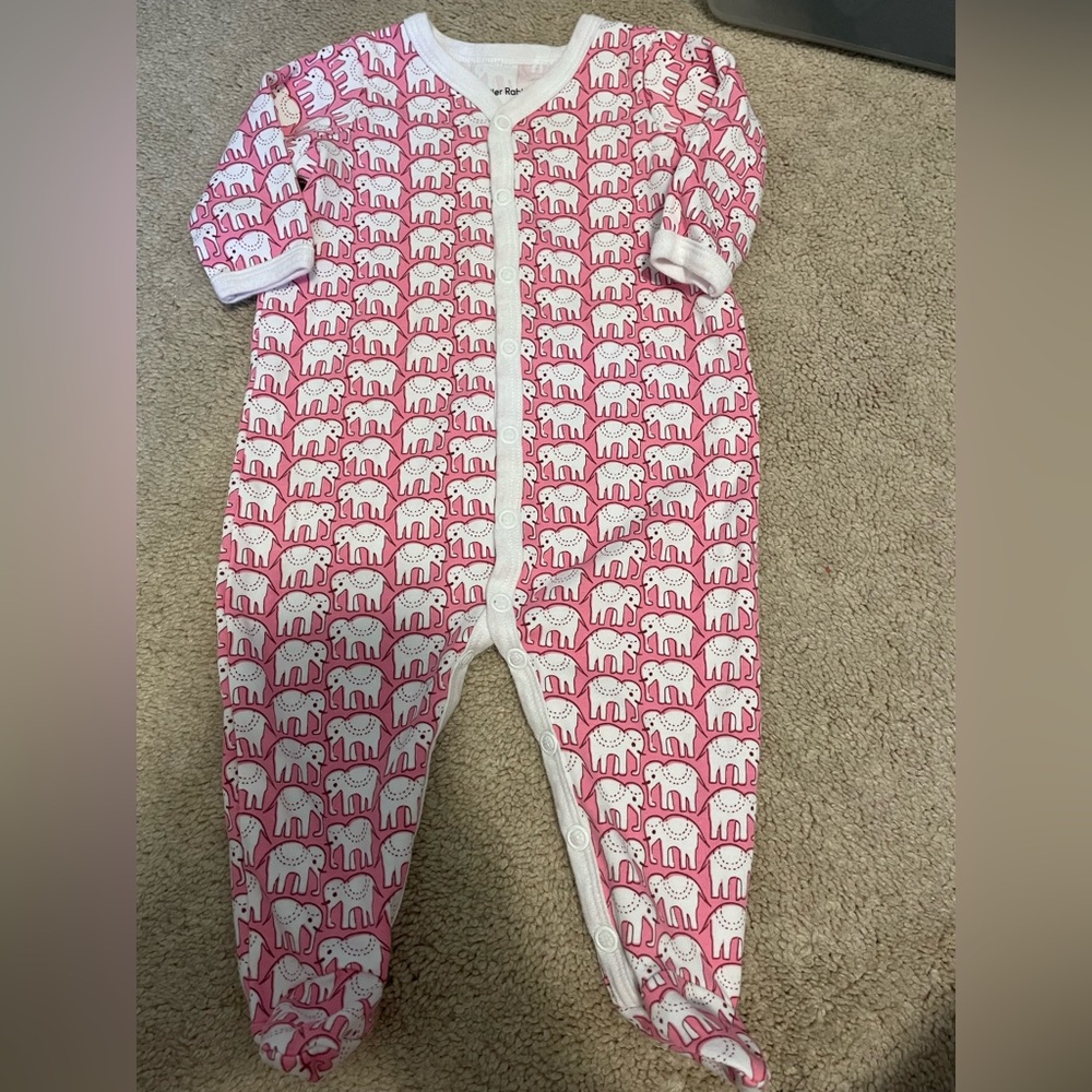 *LAST DAY* Roller Rabbit Pink Elephant Sleeper 0-3 Months